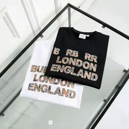 Nowy przebój męski projektantka damska Wysokiej jakości koszulka wydrukowane litery w kratę bawełniane sportowe moda męska i damska Para koszulka S-4xl PDD