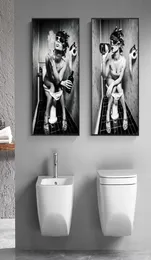 Sexy Woman Plakat Picie palenie dziewczyna sztuka ścienna Zdjęcia do salonu w toalecie łazienka lawory lawory domowe portret 1087712