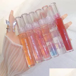 Lip Gloss Espelho Água Esmalte Transparente Óleo De Vidro À Prova D 'Água Duradoura Líquido Batom Lipgloss Lábios Cosméticos Em BK Drop Delivery He Dhfop