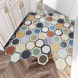 Teppiche DIY Cut geometrisches Muster Fuß Fußmatte Teppich PVC-Matte Wohnzimmer Indoor Outdoor Boden Eingang