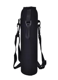 Bottiglie d'acqua Borsa copri bottiglia Custodia WStrap Neoprene Carrier Tracolla isolata BlackWater53413547946343