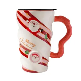 أكواب عيد الميلاد زوجين من السيراميك اتجاه القدح الإبداعية كأس المياه المنزلية الحليب الإفطار هدية القهوة 231122