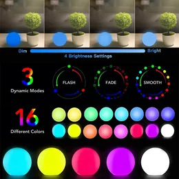 LED Light Sticks 6pcs 16 RGB Floating Pool 3in 78cm Colorchanging Ball Lights IP67 Bath toy for Outdoor Garden Swimming 231123