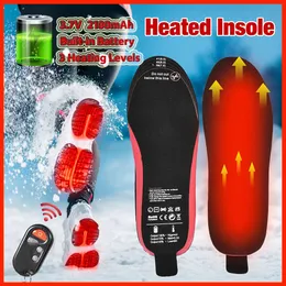 Shoe Parts Accessories USB Electric Heated Shoe Insoles With Remote Control 2100MA Battery Warm Sock Pad Mat Heating Insoles For Skiing Hunting Fishing 231122