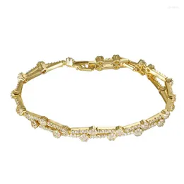 Charmarmband trendiga kvinnors armband för födelsedagsmycken gåvor mode 14k guldfärg pläterade damer hand smycken tillbehör