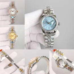 Дизайнерские женские часы с бриллиантовым циферблатом 31 -мм царапин, устойчивый к скребкам, голубой кристаллический
