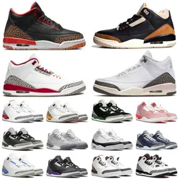 Jordons Box Jumpman 3 3s Erkekler Basketbol Ayakkabıları Desert Elephant Kumquat Cardinal Red Cement Black Cat a Ma Maniere Bayan Erkek Eğitmenler Spor Sneakers Chaussures