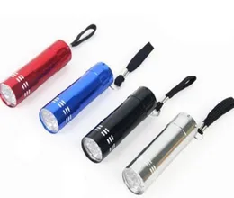 Mini 9 LED uv Gel Curing Lamp without battery Portability Nail Dryer LED Flashlight Currency Detector Aluminum Alloy KD2436482