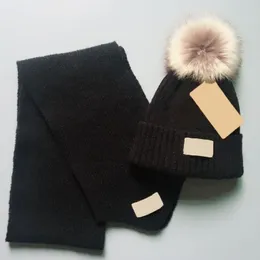 Cappello sciarpa UG per bambini Set in due pezzi Cappelli sportivi lavorati a maglia caldi autunnali e invernali