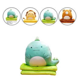 Blankets 1 Set Useful Sofa Pillow Stuffed Pets Toy Exquisite Cartoon Style Hand Warmer Cushion with Blanket 231123