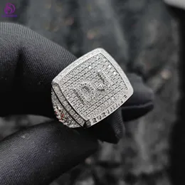 Colar moissanite moda jóias vvs moissanite iced out anéis banhado a ouro 14k 18k prata esterlina diamante hip hop anéis para homem