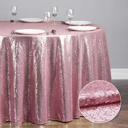 Tischdecke, rund, mit Pailletten, Glitzer, Party-Tischdecke für Veranstaltungen, Geburtstag, Hochzeit, Weihnachten, Dekoration, Roségold, Silber, 231122