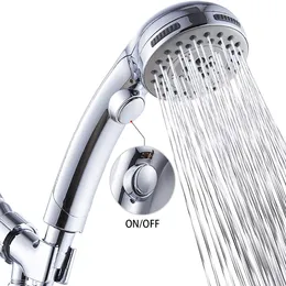 Handheld Shower Head - Long Hose, High Pressure, Chrome Finish Bathroom Faucet Kit with Rainfall Head - Adapter Holder Mount for Wall - Chr
