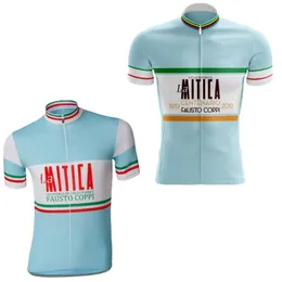 Jackets de corrida La Mitica Jersey Cycling Jersey Fausto Coppi Roupa Retro Mountain Bicycle Tops Road Bike Camisetas