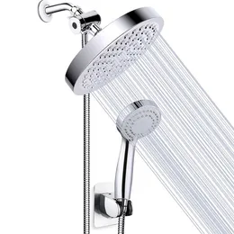 Pod prysznicem opadów pod prysznicem pod wysokim ciśnieniem/kombinacja ręczna, luksusowy nowoczesny chrom wysiany z prędkością 60 '' wąż z uchwytem