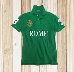 ローマ半袖ポロスシャツメンズTシャツシティバージョン100％コットン刺繍メンズS-5XL