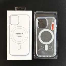Wholesale Transparent Clear Acrylic Magnetic Phone Case For iPhone 15 14 13 12 11 Pro Max Mini XR XS X 7 8 Plus With Retail Package