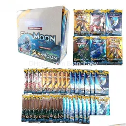 Jogos de cartas Jogos de cartas 324pcs Cards Booster Box All Seriestcg Sun Moon Edition 36 pacotes por jogo Battle Classeur Carte Child Toy Drop D Dhylh