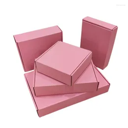 Opakowanie prezentów 5PCS/10pcs/Pink Box Święta Święto Pakowanie 3 Warstwy Papierowe przyjęcie papierowe Niestandardowy rozmiar Logo drukowania