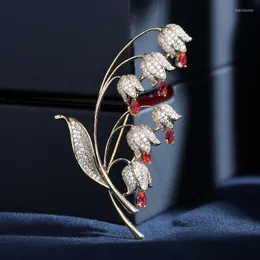 Broches sinzry moda jjewelry acessório cúbico zircon micro pav para tulip broruoch pino para mulheres