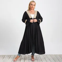 Ubranie etniczne Ramadan Eid Abaya Haftery Sukienka Kimono Cardigan Mujer Kaftan Hidżab muzułmanin jilbab caftan turecki islam tkanina