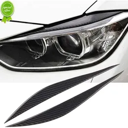 2PCS 탄소 섬유 자동차 전면 헤드 라이트 눈썹 스티커 트림 장식 데카 스크리어 BMW-3 시리즈 F30 325I 316I 자동 액세서리