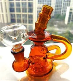 Colorful Bongs Recycler Dab Rig Thick Smoking Hookah 14mm Joint Bowl Glass Bong Cheap Glass Water Bongs Buoy Base Bong