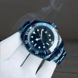 شاهد RELOJES SEA SHOBELLER 44 ملم غوص في أعماق البحار ساعة للرجل High Lead 3135 حركة حركة مضيئة الياقوت المقاوم للماء مرآة السوداء الأسود 904 الصلب