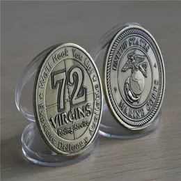 S Promotion 5pcs mycket ny USMC U S Marine Corps 72 Virgins Bronze Antique Challenge Coin211v