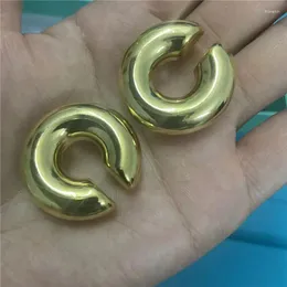 Hoop Earrings 2023 Stainless Steel Cool Drop Fashion Hollow Stud Personalized Gold Color Texture Charm Jewelry