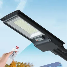 300W 600W Solar Street Lamp Outdoor Lighting Radar Sensor Road Light with pole remote control 492led 966led215Q
