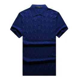 Polos Męski miliarder Oechsli Silk Silk Men Summer Short Sleeve Busines