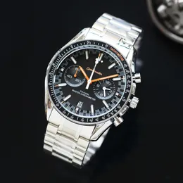Men's Luxury Watch 44mm Quartz Movement Classic Designer Watch Multi-function chronograph High quality watch Stainless Steel Leather Sports Watch Holiday Gift