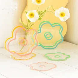 Diseño de jarrón acrílico para el hogar, arte de plexiglás, decoración geométrica minimalista Floral, Nórdico 210409230H