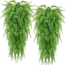 Decorative Flowers Wreaths Artificial Plant Persian Fern Leaves Vines Room Home Garden Decoration Accessories Wedding Party Wall Hanging Balcony 230422