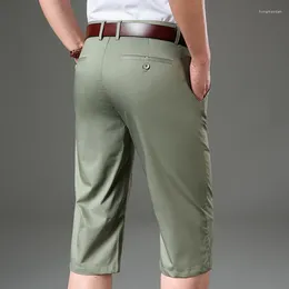 Herren-Shorts, Sommer, klassisch, lässig, kurze Hose, Bambusfaser-Stoff, Business-Mode, Stretch-Passform, männliche Markenkleidung
