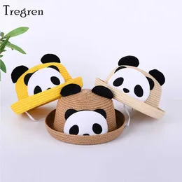 S TREGREN CARTHERIOWH PANDA STACH FÖR BOY GIRL FLICKA FRAMTAL SUN CAPS Sommarbarn Panama Cap Children Fisherman Hat P230424