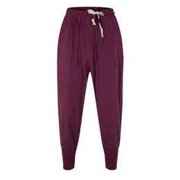 Pantaloni da uomo Pantaloni casual con cavallo basso Pantaloni da jogging in vita elastica solida con coulisse alta senza cuciture per uomo