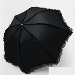 Umbrellas Umbrellas Womens Lace Umbrella 3 배의 바람과 UV 보호 여행 여행 태양 선물 선물 배달 가정 정원 가정 Sun Dhulw