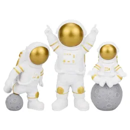 Obiekty dekoracyjne figurki 3pcs Figury astronauta akcja beeldje mini model figur