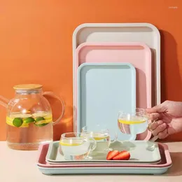 Tallrikar utsökta nordiska kreativa multifunktioner Rektangulär plast som serverar Tray Kitchen Organizer Home Fruit Dessert