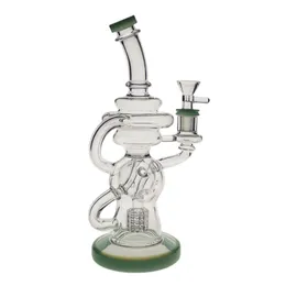 SAML 24mm Tall Hookahs FTK Glass Dab Rig Torus Bong Klein Recycler Smoking Water Pipe Color joint size 14.4mm PG5124