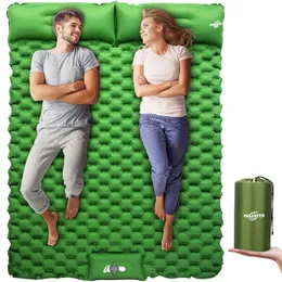 Двойной спальный коврик, сверхлегкий надувной спальный коврик для кемпинга, встроенный насос, идеальный вариант для кемпинга и пеших прогулок — Airpad