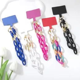 Acrylic Phone Chain Colorful Fashion Solid Color Accessory Jewelry Lanyard Creative Personality Mobile Phone Lanyard Rope