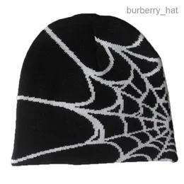 Beanie/Skull Caps BeanieSkull Caps Y2K Gothic Spider Pattern Lana Acrilico Cappello lavorato a maglia Berretto da donna Inverno Berretti caldi Uomo Grunge Hip Hop Casual Skullies Outdoor