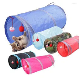 Cat Toys Cat Toys 6 Color Funny Pet Tunnel 2 Holes Spela Rubes Balls Collapsible Crinkle Kitten Puppy Ferrets Dog Drop Delivery Home GA DHBAM