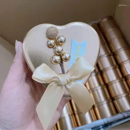 Embrulho de presente 10pcs estilo europeu Capinha em forma de coração Creative Creative Personalized Golden Wedding Packaging