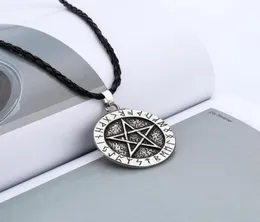 Exquisite Anhänger-Halsketten, große Rune, nordischer Halsreif, Wikinger-Pentagramm-Anhänger, Schmuck, Halskette, Pentagramm, Wicca, heidnisch, nordisch12306123