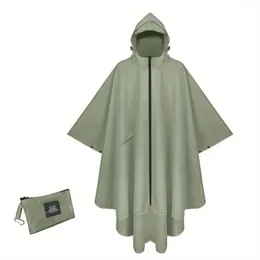 Regenponcho für Erwachsene mit Kapuze, Taschen und Reißverschluss, Motorrad-Regenmantel, wasserdichter, leichter Regenmantel für Männer und Frauen