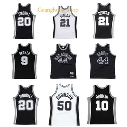 GH Tim Duncan Spur Basketball Jersey San Tony Parker Antonio David Robinson George Gervin Dennis Rodman Manu Ginobili Mitch e Ness Rare